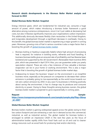 Research details developments in the Biomass Boiler Market analysis and forecast