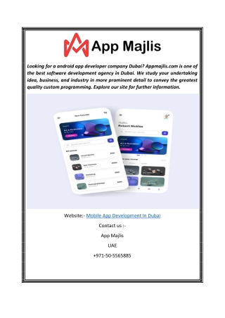 Mobile App Development In Dubai Appmajlis.com