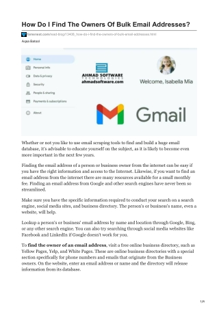 1How Do I Find The Owners Of Bulk Email Addresses
