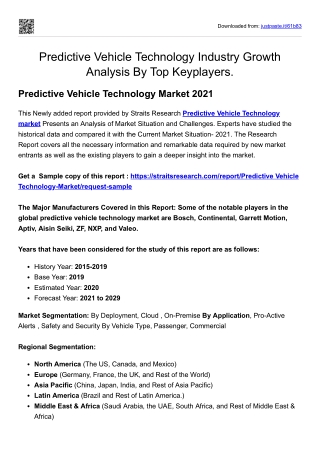 Predictive Vehicle Technology Industry