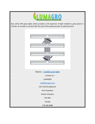canadian grow lights Lumagro.com
