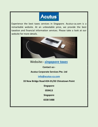Singapore Taxes | Acutus-ca.com