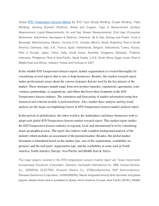 RTD Temperature Sensors Market