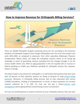 How to Improve Revenue for Orthopedic Billing Services?
