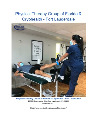 Physical Therapy Group of Florida & Cryohealth - Fort Lauderdale