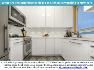 What Are The Inspirational Ideas For Kitchen Remodeling in New York