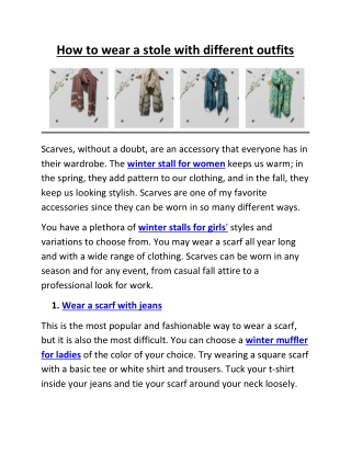 How to wear a stole with different outfits -Sprish studio