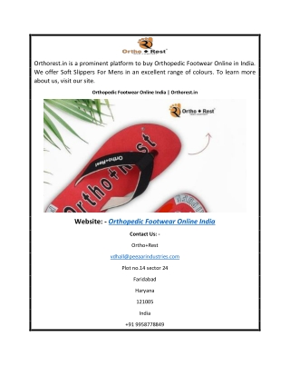 Orthopedic Footwear Online India  Orthorest.in