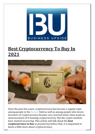 Best Cryptocurrency To Buy In 2021