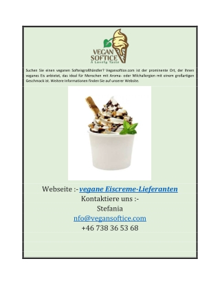 vegane Eiscreme-Lieferanten