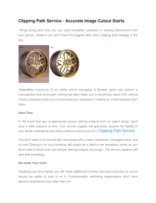 Clipping Path Service - Accurate Image Cutout Starts