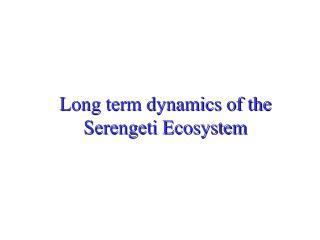 Long term dynamics of the Serengeti Ecosystem
