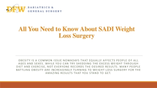 SADI Weight Loss Surgery