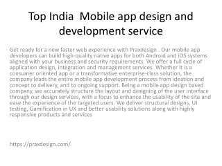 Top India  Mobile app design and development service