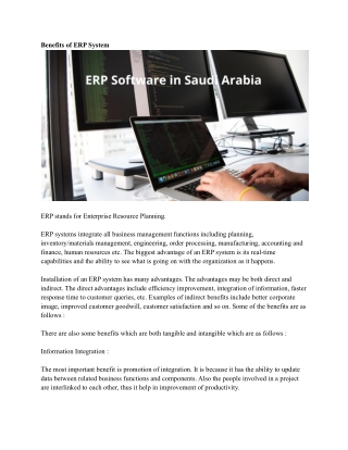 ERP Software in Saudi Arabia