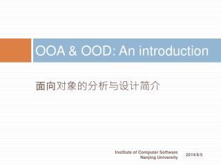 OOA &amp; OOD: An introduction