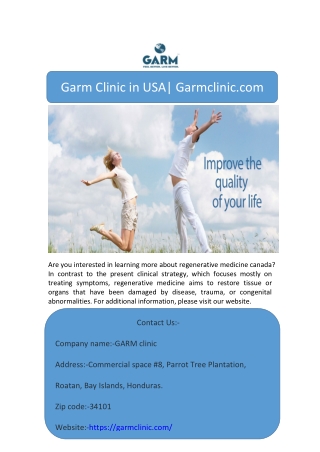 Garm Clinic in USA| Garmclinic.com