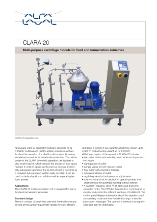 Alfa Laval - Industrial Fermenter Manufacturer – Clara Separator