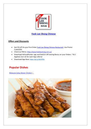 5% off - Fook Lee Sheng Chinese Restaurant Fraser – Asian food Fraser