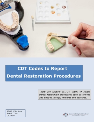CDT Codes to Report Dental Restoration Procedures