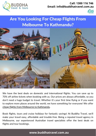 Are You Looking For Cheap Flights From Melbourne To Kathmandu