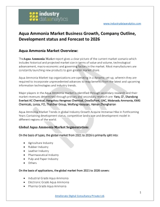 Aqua ammonia market Growth and Opportunities 2026