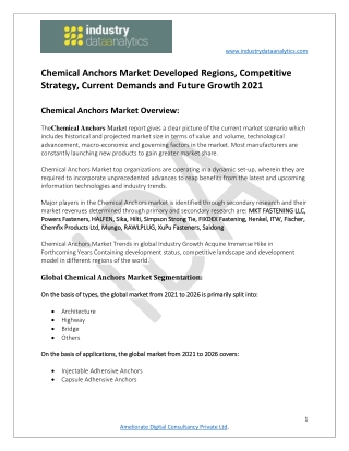 Chemical Anchors Market Global Growth and Opportunities till 2026