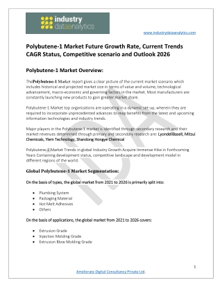 Polybutene-1 Market Future Trends and Forecast 2026