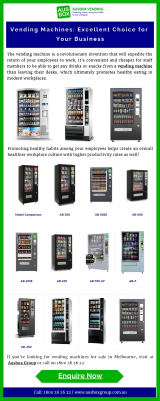 Vending Machines Excellent Choice for Your Business