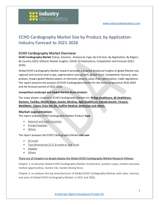 Echo cardiography market  Analysis 2016-2020 and Forecast 2021-2026