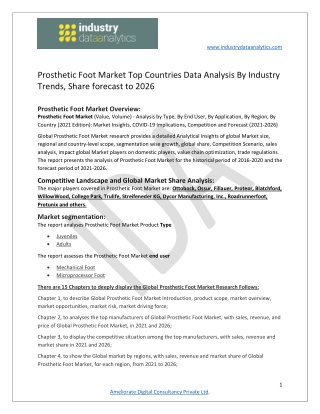 Prosthetic foot market Growth Analysis, Projection & Industry Forecast to 2026
