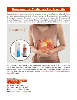 Homeopathic Medicines For Gastritis