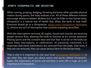 Sports Chiropractic and Adjusting