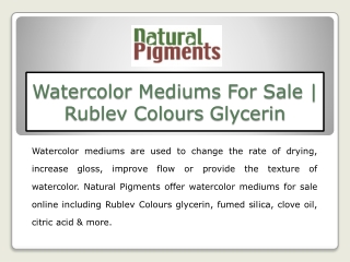 Watercolor Mediums For Sale | Rublev Colours Glycerin