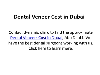 Dental Veneer Cost in Dubai