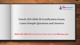 Oracle 1Z0-1056-21 Certification Exam: Latest Sample Questions and Answers