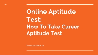 Online Aptitude Test - How To Take Career Aptitute Test
