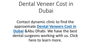 Dental Veneer Cost in Dubai