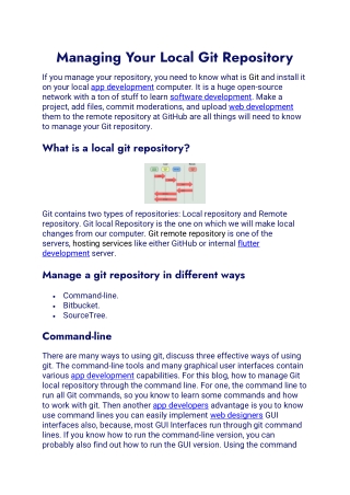 Managing Your Local Git Repository
