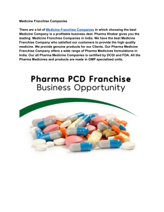 Medicine Franchise Companies