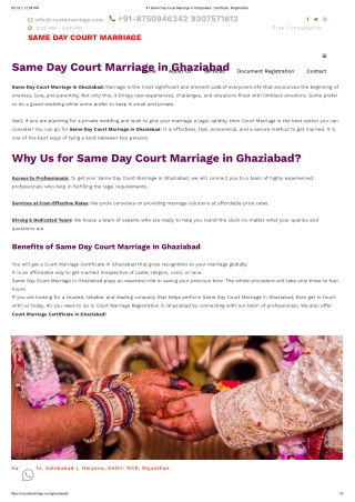 Same Day Court Marriage in Ghaziabad