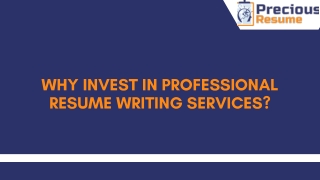 Why Invest in Professional Resume Writing Services