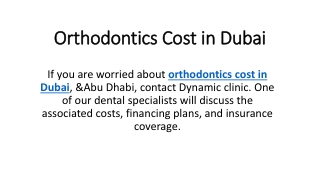 Orthodontics Cost in Dubai