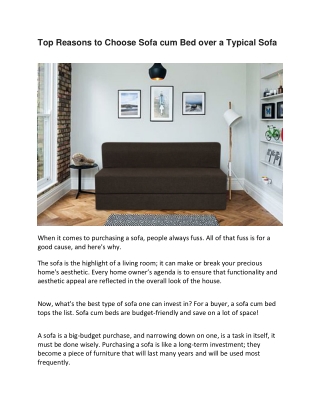 Top Reasons to Choose Sofa cum Bed over a Typical Sofa