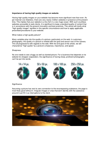 Importance of having high quality images on website
