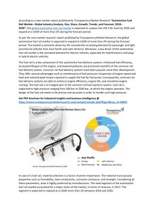 Automotive Fuel Rail Market