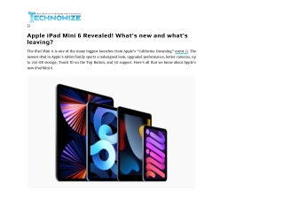 iPad mini 6: Everything you need to know
