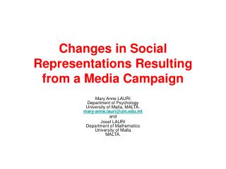 Changes in Social Representations Resulting from a Media Campaign
