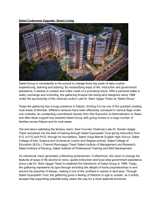 Saket Codename Upgrade- Smart Living