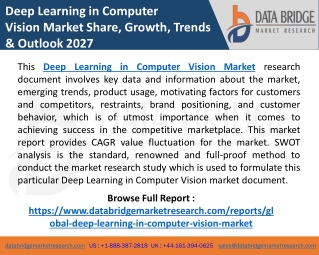 Deep Learning in Computer Vision Market 2021-2027 Size, Industry Report Analysis